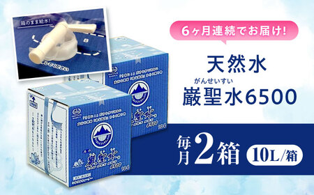 【全6回定期便】飲料 水 ミネラルウォーター 巌聖水6500 10L×2箱入り 広島県福山市/小林商事 ミネラルウォーター ペットボトル 10l 10リットル 保存用 備蓄 防災[BAEA022]