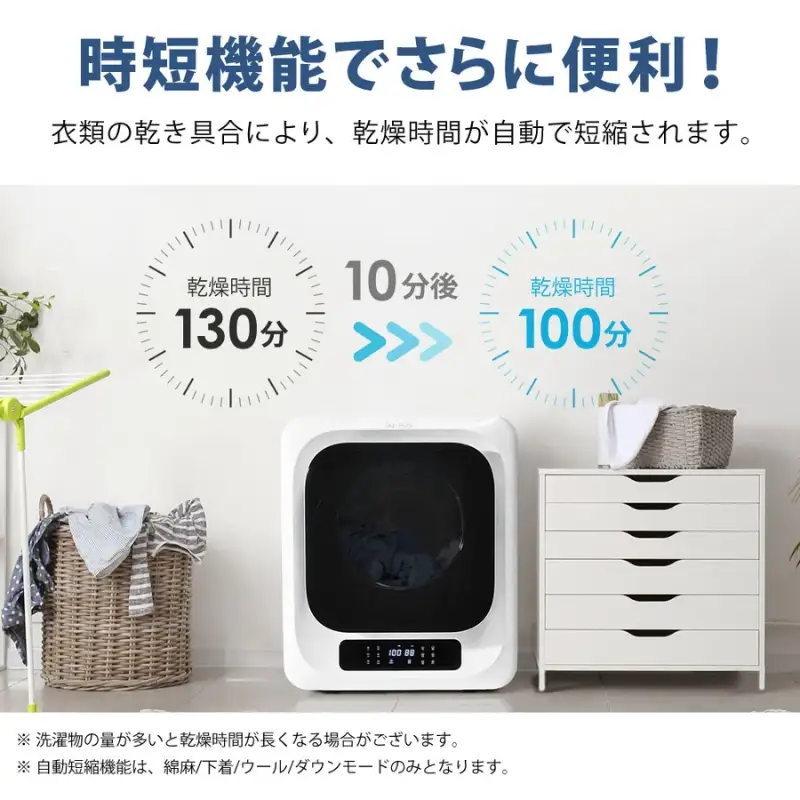 衣類乾燥機 小型 3kg ホワイト SunRuck SR-ASMN206 小型衣類乾燥機 
