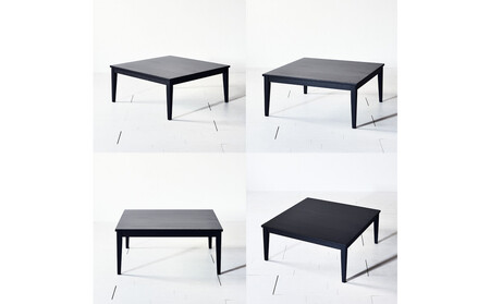 【シンプルモダンな家具のお部屋に】 シャープなデザインのＮＯ１センターテーブル120×120 オークブラック ローテーブル 無垢材 国産 大川家具