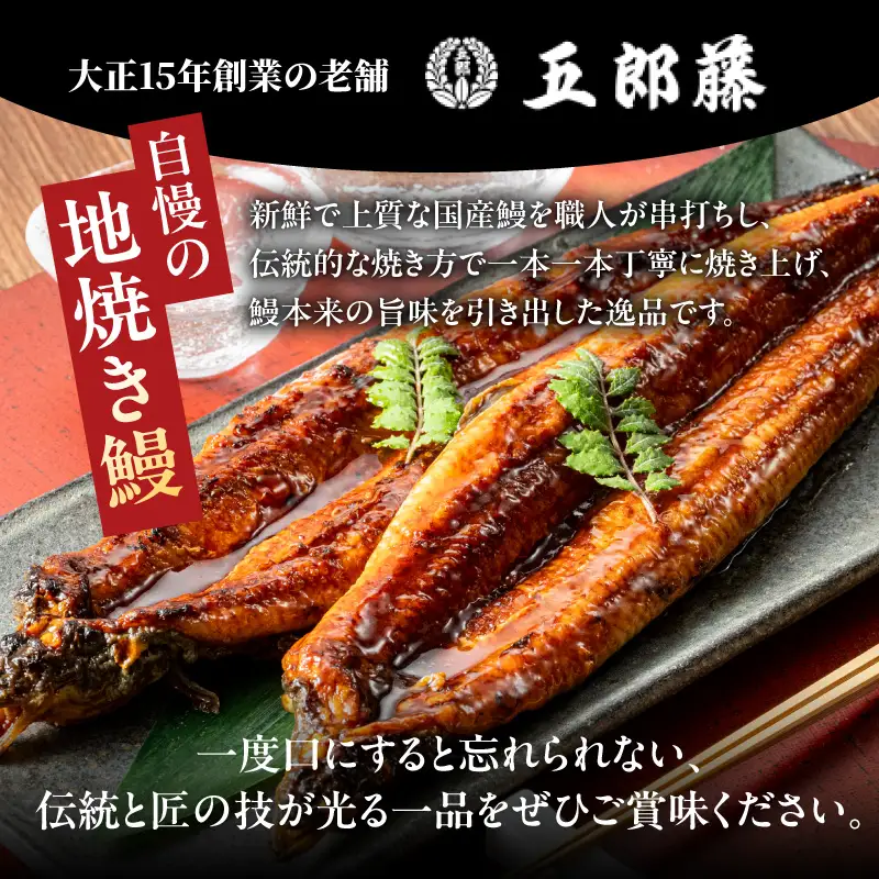 【贈答用】五郎藤 関西風地焼き 国産有頭旨鰻 250g×2尾 計約500g