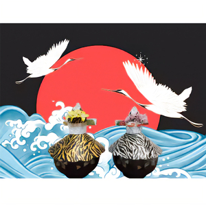 和紙人形 華姫(R) 限定虎柄 コデマリ 飛沫防止食器カバー 2個 セット 桐和紙 食器カバー 蓋 フタ ふた おしゃれ かわいい 抗菌 除湿 キッチン小物 衛生用品 雑貨 生活雑貨 日用品 伝統工芸品 工芸品 民芸品 限定 大阪 大阪府 岸和田市