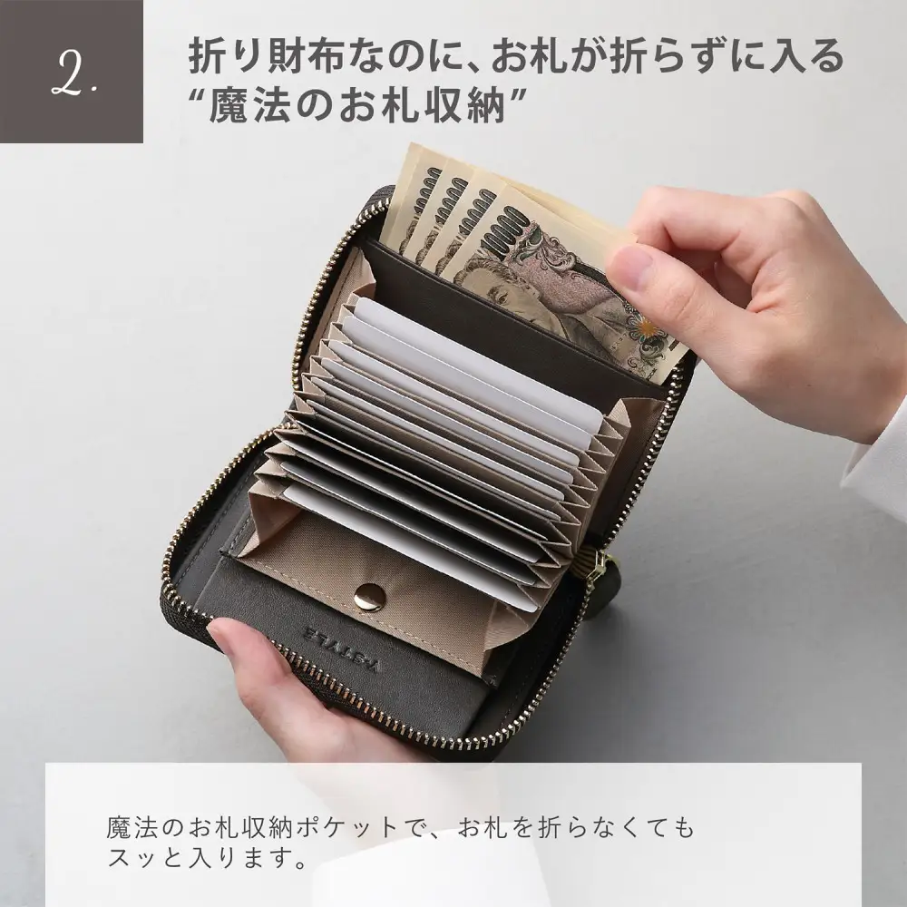 Y-STYLE 魔法の収納ウォレット（SMALL）【チャコールブラック】