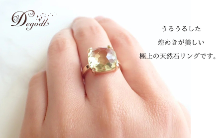 Degodd デゴッド　ＣANDY ＲINGレモンクオーツ １１号、１３号、１５号 リング　指輪　天然石リング　天然石アクセサリー　ジュエリー　　レディースアクセサリー　レモンクオーツ　ニッケルフリー　ギフト　プレゼント 13号