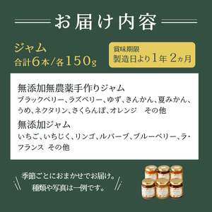 無添加無農薬手作りジャム6本セット (a10-512)