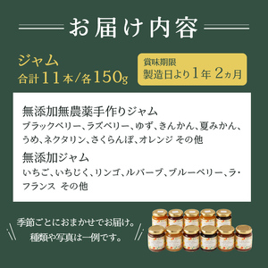 無添加無農薬手作りジャム11本セット (a18-009)