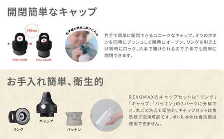 【MW-TAKAMORI OUTDOOR BRAND-】×【REVOMAX】レボマックス 32oz （950ml） ロゴブラック ワンタッチ ステンレス ボトル 水筒 タンブラー マグボトル 真空断熱 保温 保冷 炭酸OK キャンプ アウトドア オフィス【オリーブグリーン（全4色展開）】