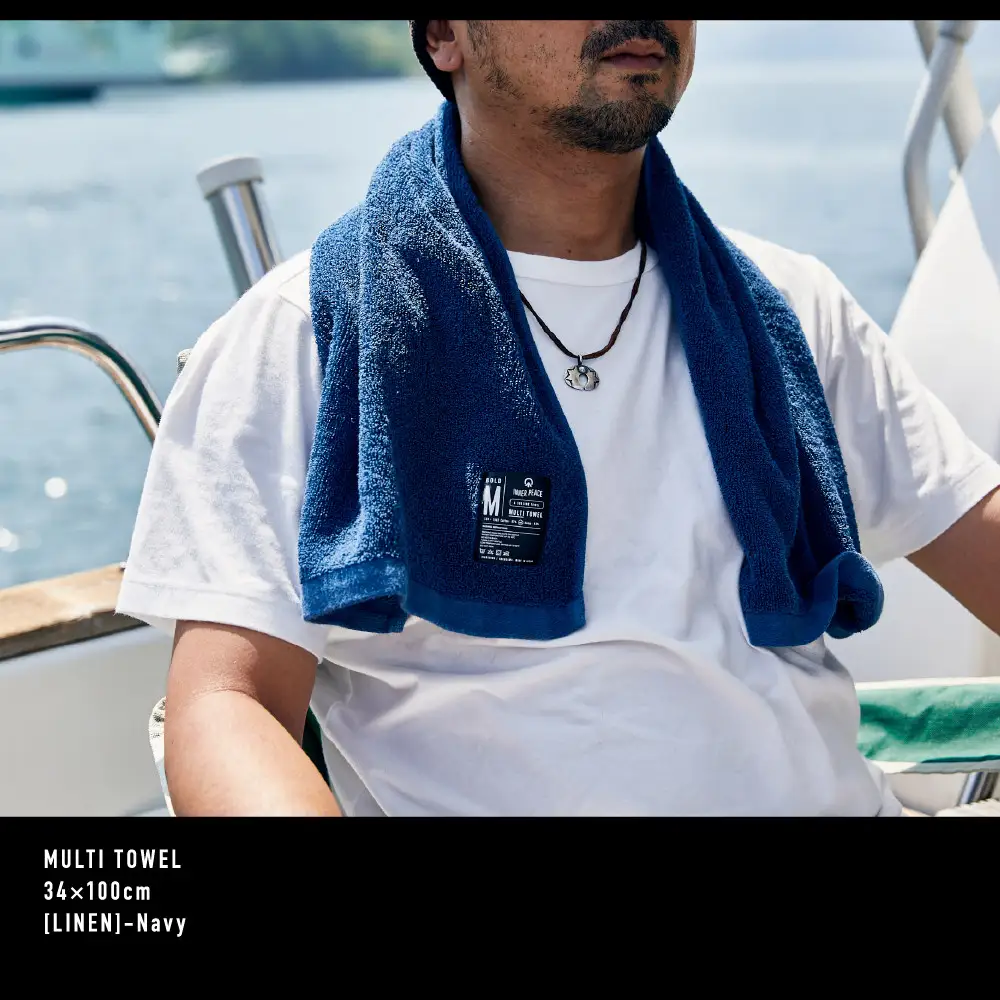 国産タオル 高品質ギフト INNER PEACE リネン ネイビー 2枚セット