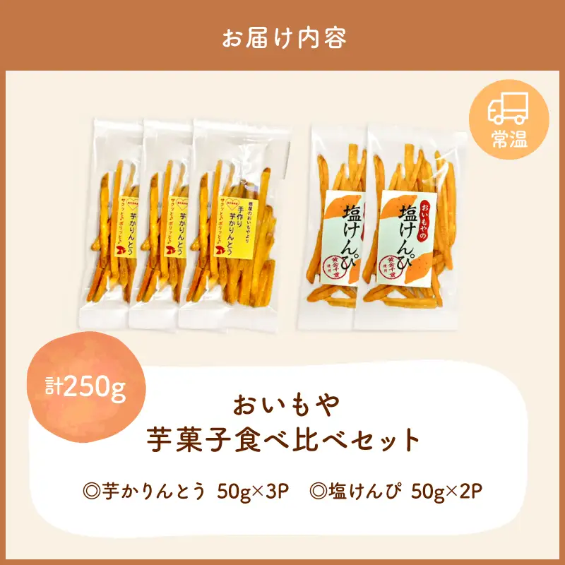 おいもや 芋 菓子 食べ比べ セット（ 芋かりんとう ・ 塩けんぴ ）計250g KN091-006-02
