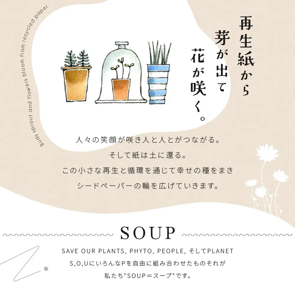 花咲く和紙・名刺 活版印刷1Cスミ
