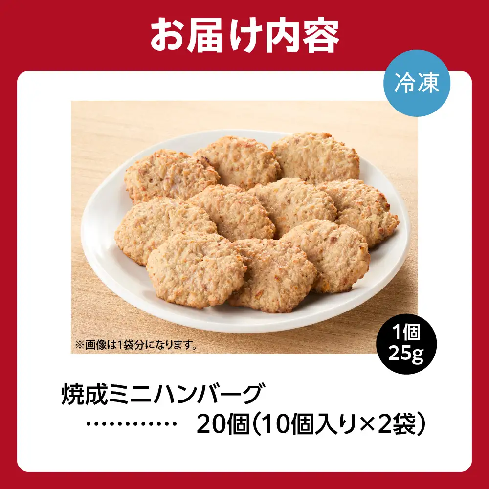 【ふるなびWEEK対象】【専門店】のミニ ハンバーグ 20枚｜ファイヤーバーグ 人気 お弁当 おかず 北海道 石狩市
