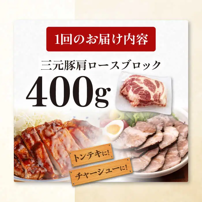 【全6回定期便】平田牧場 肩ロース ブロック 400g  豚肉 ローストポーク 煮豚 [AJAP162]