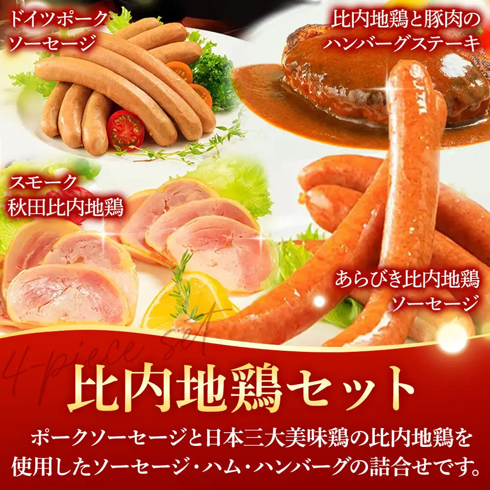 嶋田ハム 比内地鶏セット ソーセージ・ハム・ハンバーグ