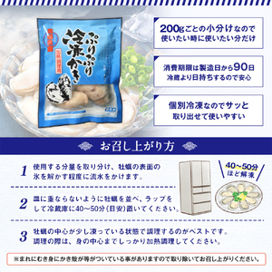 加熱用 牡蠣 むき身 宮城県産 氷温熟成かき 200g × 6袋 小分け 1.2kg 冷凍かき バラバラ冷凍 まるたか水産 石巻市
