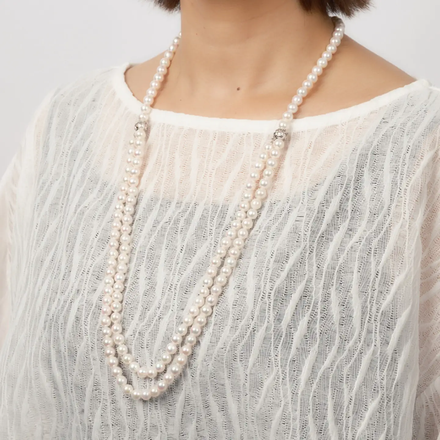 7.5-8アコヤ真珠120cmセミバロックロングネックレス ジュエリー アクセサリー ネックレス 真珠 パール 美穂野 佐賀市 ：C500-032