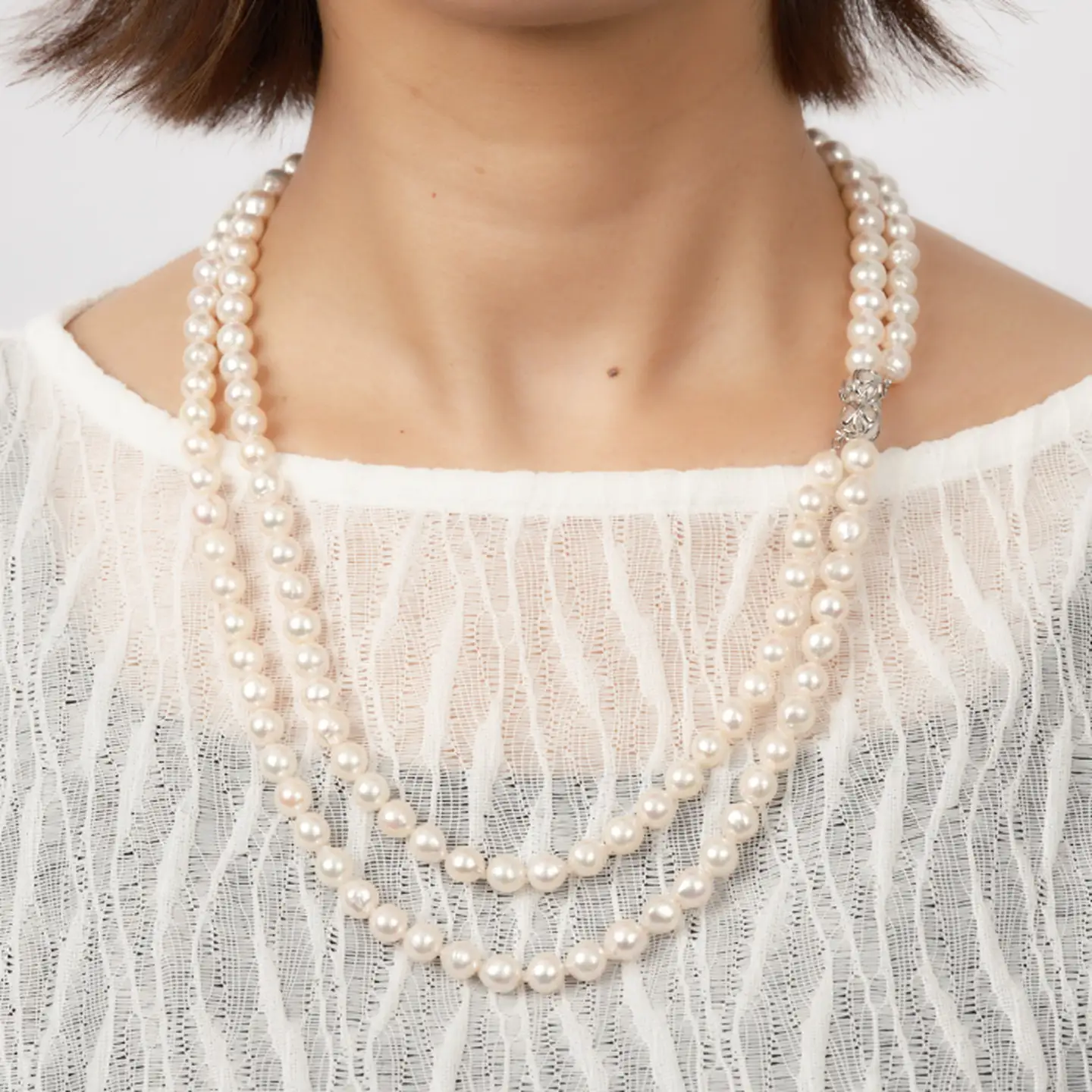 8-8.5アコヤ真珠120cmセミバロックロングネックレス ジュエリー アクセサリー ネックレス 真珠 パール 美穂野 佐賀市 ：C700-013