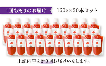 【3回定期便】小串トマトの濃厚150％ﾋﾟｭｰﾚ「OGUSHI」20本ｾｯﾄ[OBH014]