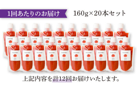 【12回定期便】小串トマトの濃厚150％ﾋﾟｭｰﾚ「OGUSHI」20本ｾｯﾄ[OBH016]