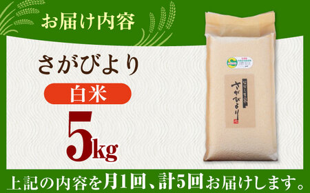 【全5回定期便】令和8年産 ななしま家 さがびより 5kg /  白米 特別栽培 /佐賀県 / 有限会社七島農産 [41AHAC005]