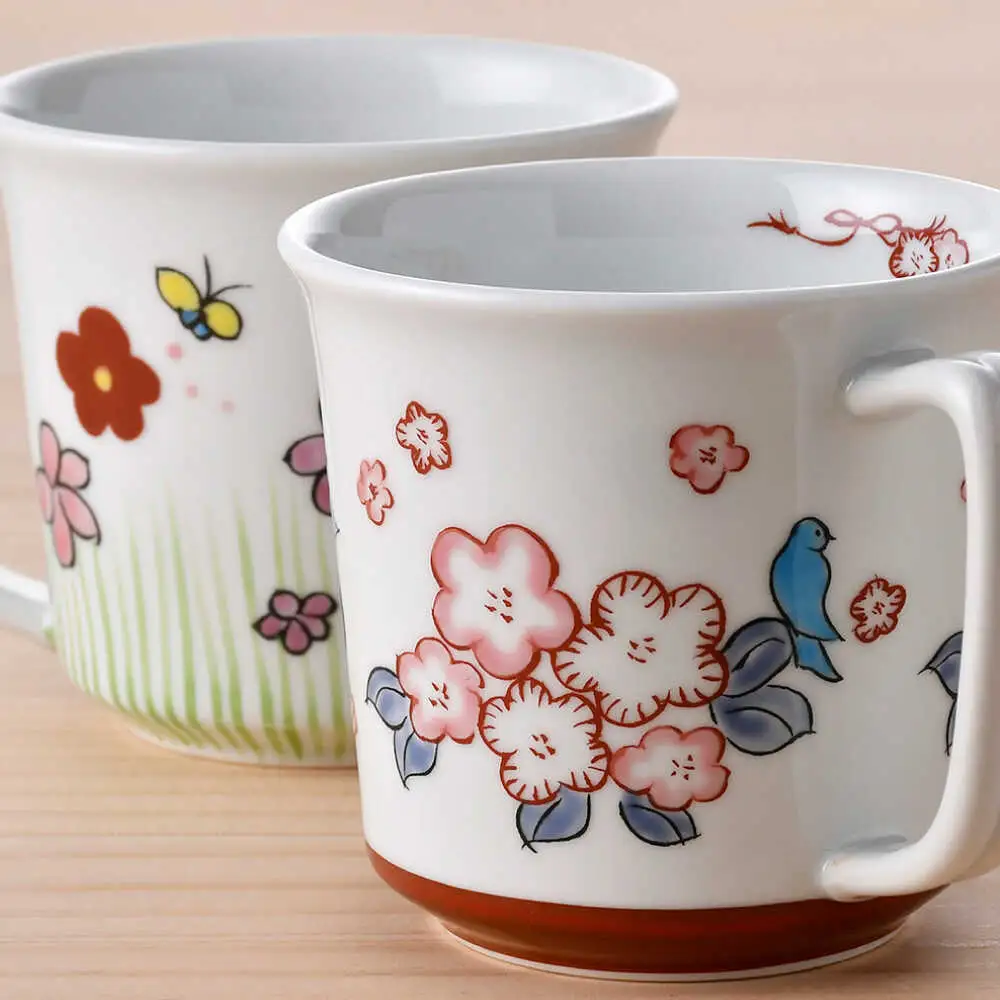 【波佐見焼】鉢・マグカップ 万歴 花柄 オリジナルセット 4点【西海陶器/協立陶器】[NB157]