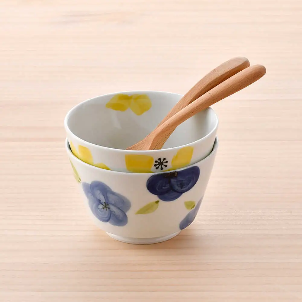 【波佐見焼】仕切鉢・イージー丼 花柄 オリジナルセット 4点【大貴セラミックス/協立陶器】[NB158]