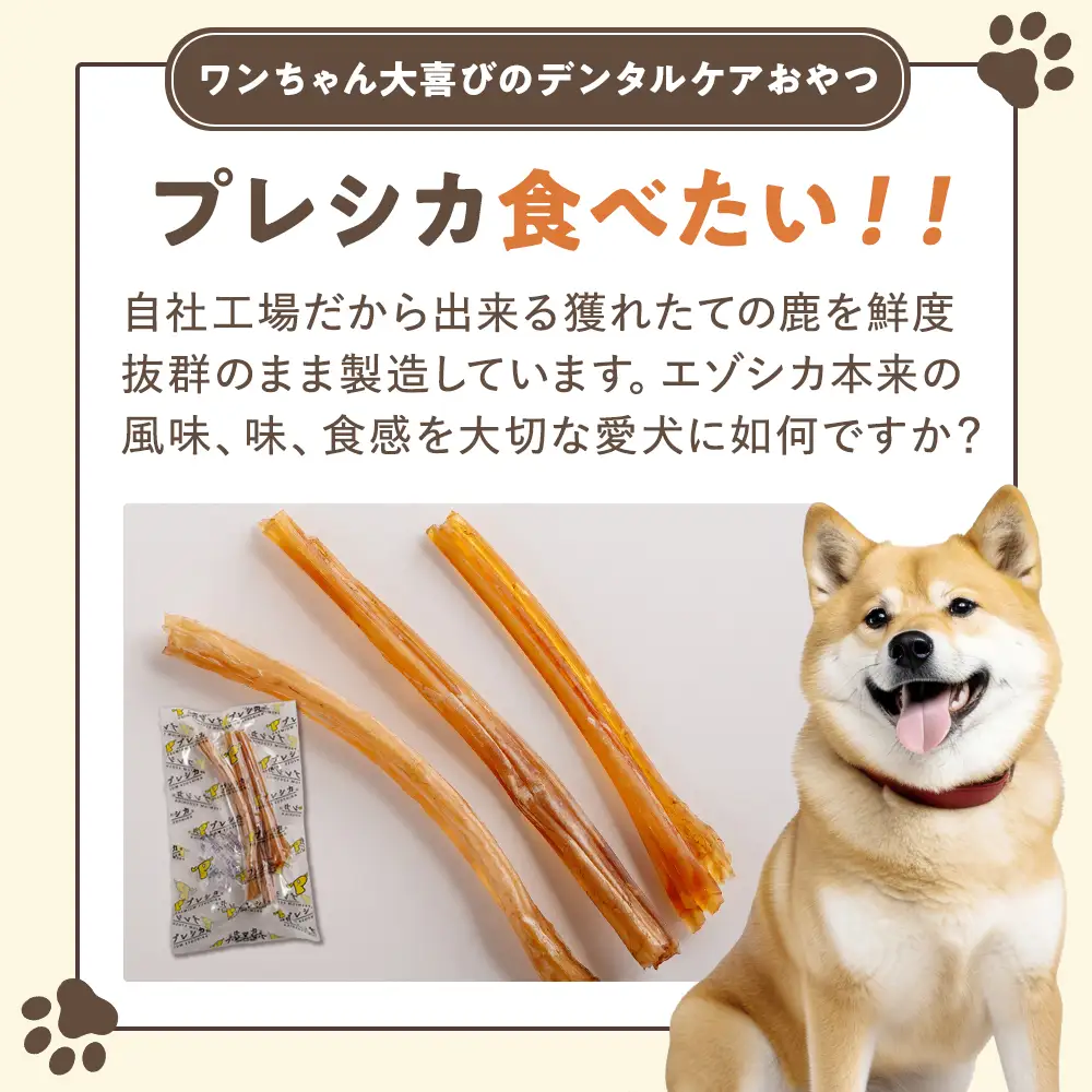 プレシカ 鹿アキレス腱 50g×2袋 | 犬 ペット用 愛犬用 おもちゃ 玩具 鹿角 エゾシカ 歯磨き 歯みがき ガム デンタルケア ストレス発散 天然 無添加 北海道 津別町 送料無料