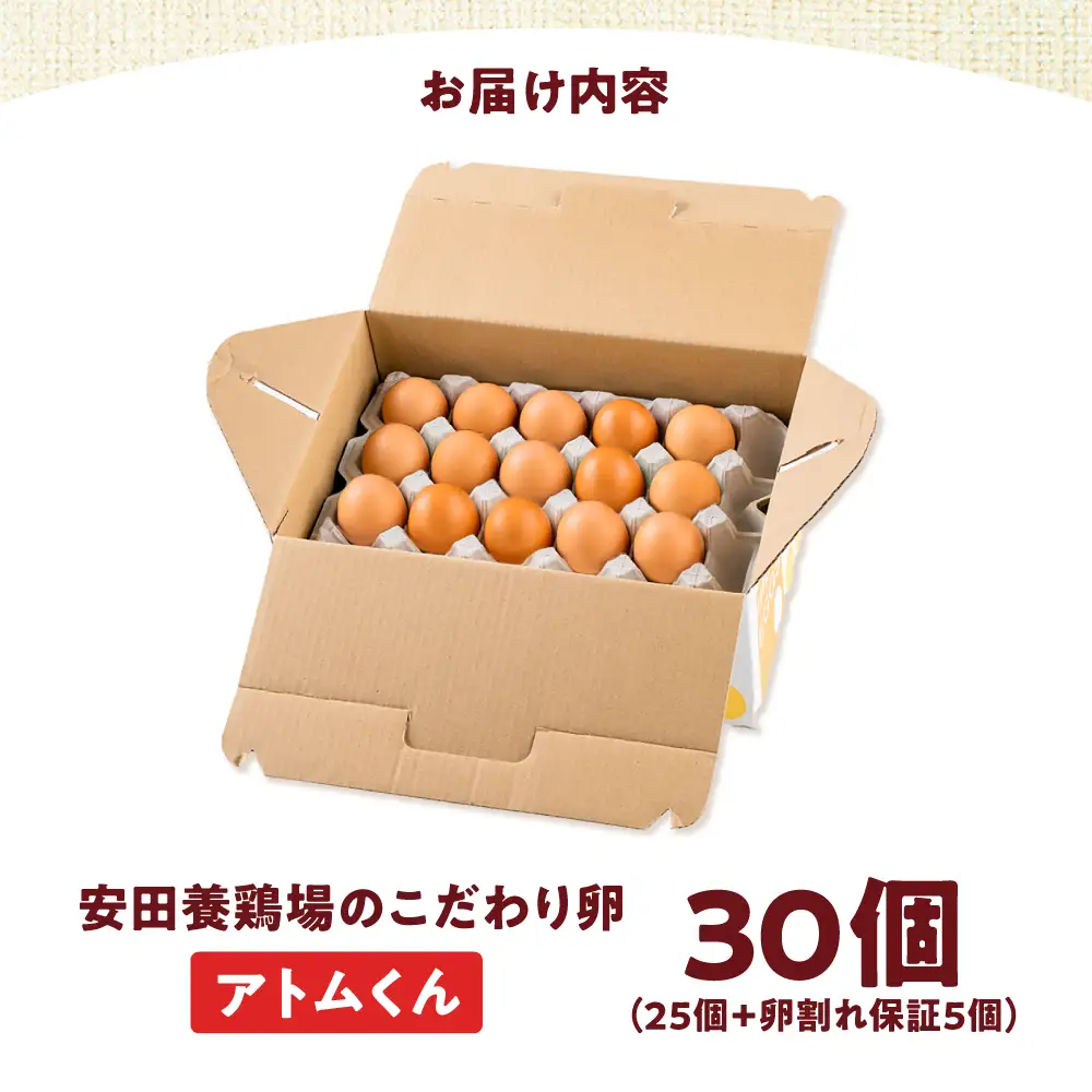 安田養鶏場のたまご アトムくん 30個入 AKHN002 たまご