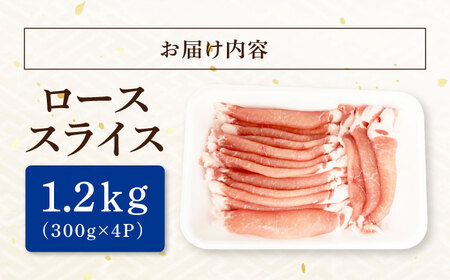 国産豚肉 瑞浪ボーノポーク ロース スライス 1.2kg (300g×4P)  [AZCW031] 豚肉