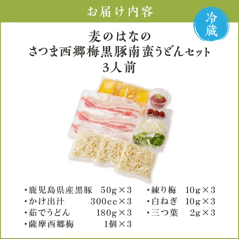 麦のはな の さつま西郷梅黒豚南蛮うどん セット K071-006