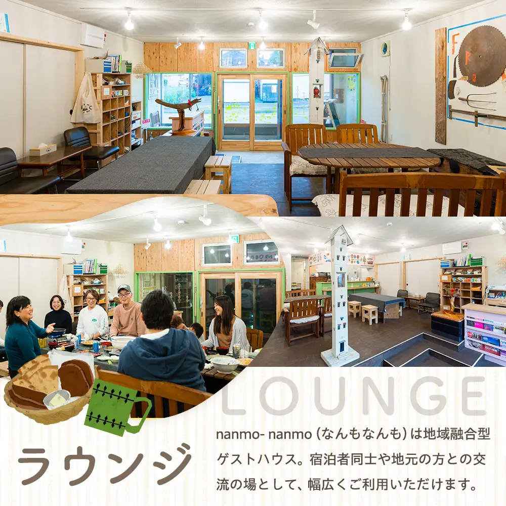 ゲストハウスnanmo-nanmo 2名分 1泊2日宿泊券（素泊りアメニティ付きプラン） | なんもなんも セルフリノベーション 道東観光 ドミトリー シゲチャン 大西重成 アート 個室 キッチン 家族旅行 バックパッカー 女満別空港 北海道 津別町