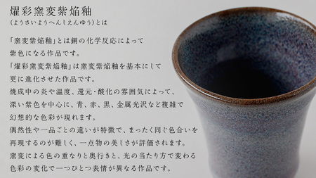【燿彩窯変紫焔釉】ぐい呑み （小野寺裕司 作）