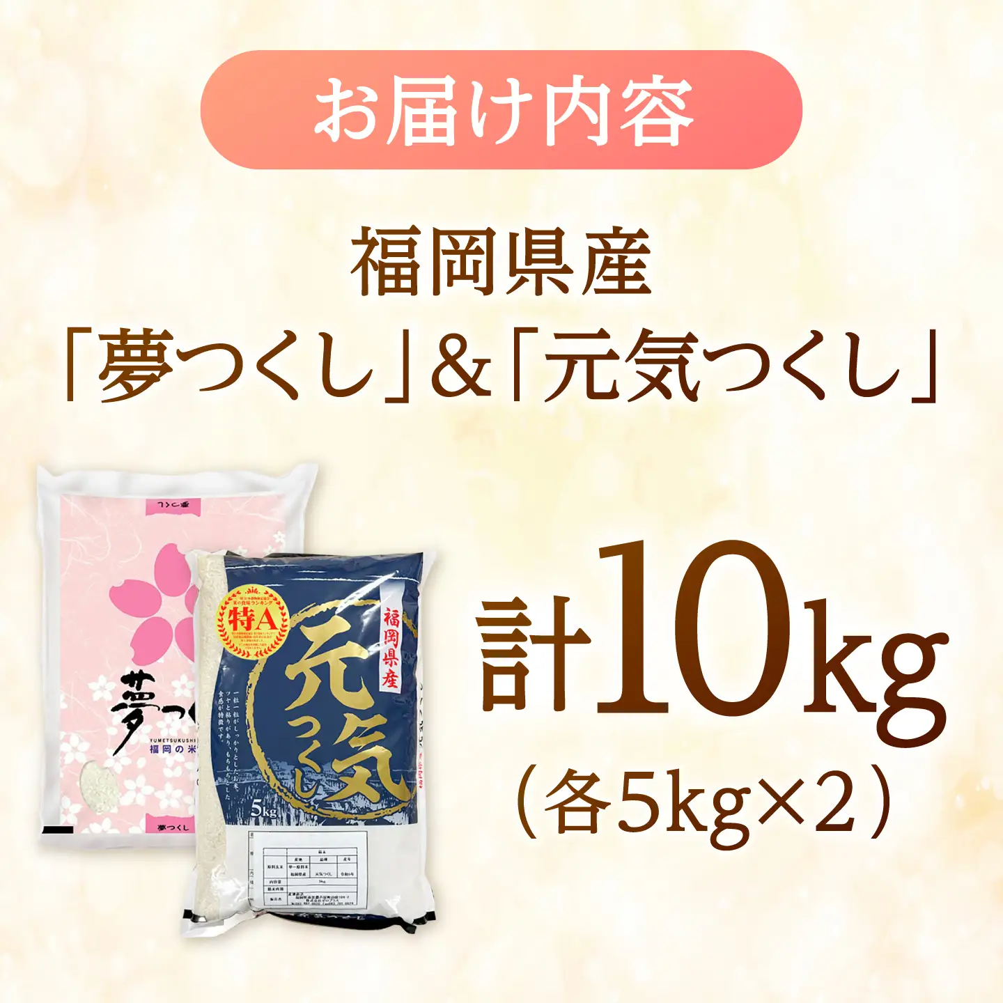 令和7年産 白米食べ比べ 夢つくし 元気つくし 10kg BGAA096 食べ比べ