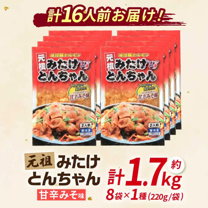 岐阜県産豚もつの鉄板焼き「元祖みたけとんちゃん」甘辛みそ味（16人前）[AVAA044]ホルモン おすすめ