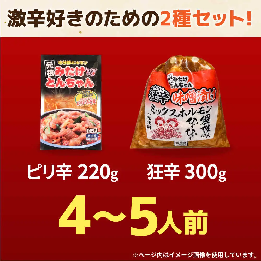 「元祖みたけとんちゃん」 【辛口セット】 ピリ辛みそ味×ミックスホルモン狂辛（4人前）[AVAA054]ホルモン 辛口