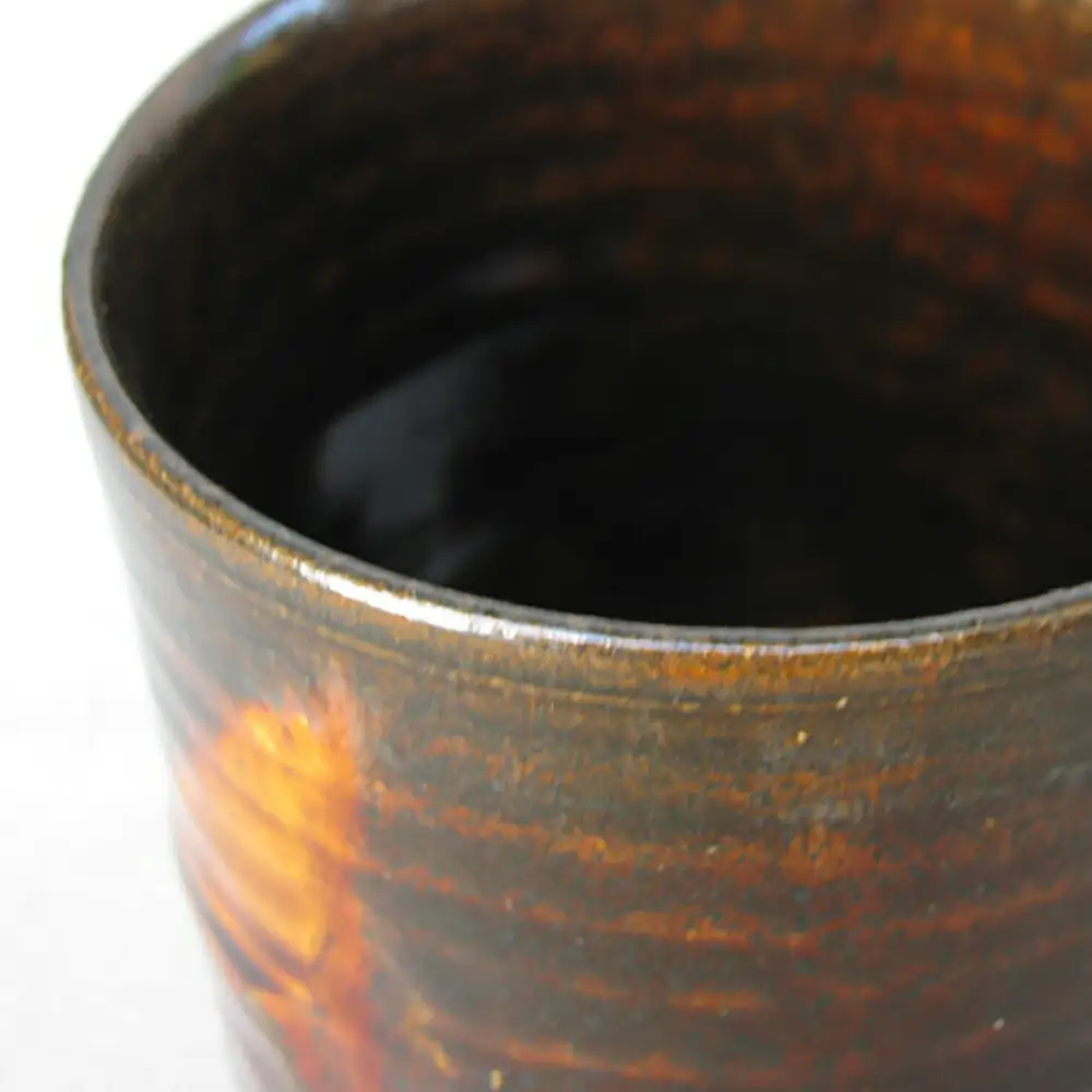 【瀬戸焼】鉄釉面取湯呑 【山長陶苑】 / 湯呑 湯呑み 食器 和食器 / 瀬戸市[BBBH040]