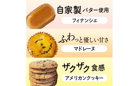 素材にこだわる 手作り焼き菓子 詰め合わせ 計15個 （ スイーツ 焼き菓子 フィナンシェ マドレーヌ クッキー アメリカンクッキー チョコクッキー 宮崎県小林市 ）
