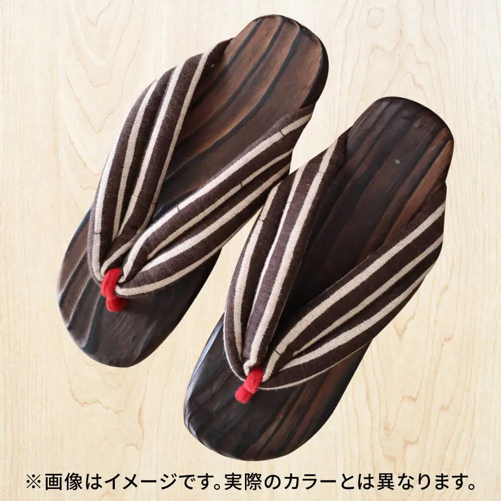 【選べるサイズ】日田杉下駄 えんじ色系(ビーチ) 25〜27.5cm 日田市 日田杉 外履き サンダル 下駄 [ARBJ010]