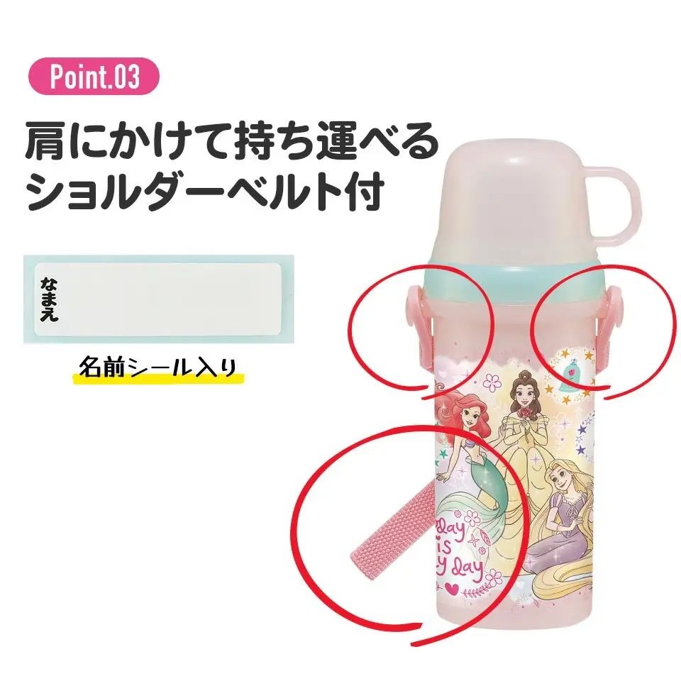 直飲みコップ付きプラ水筒　624483　4-101