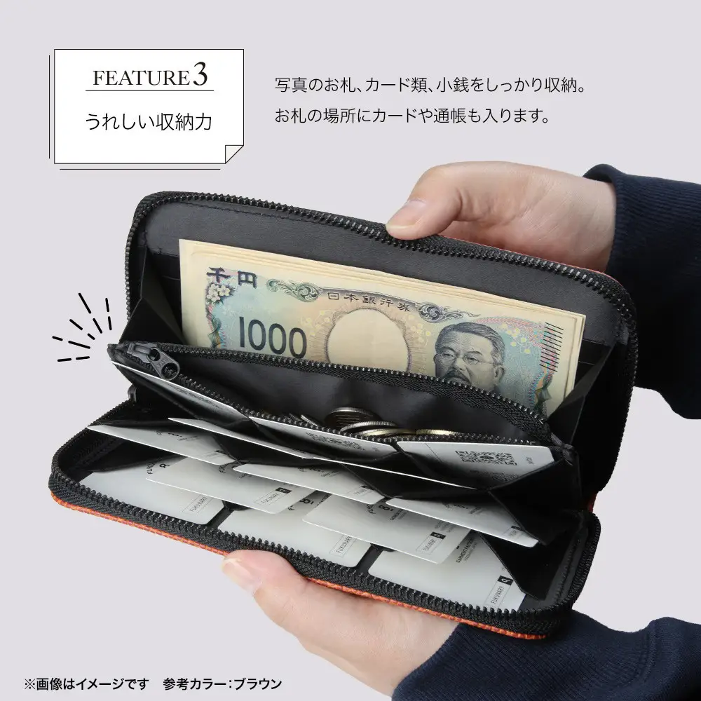 FUKUNARY 長財布 ブルー ミカサ MIKASA バレーボール ラウンドファスナー ファスナー ブランド メンズ レディース おしゃれ 大容量 小銭入れ 千菱 せんりょう 日本製 広島市 フクナリー M024