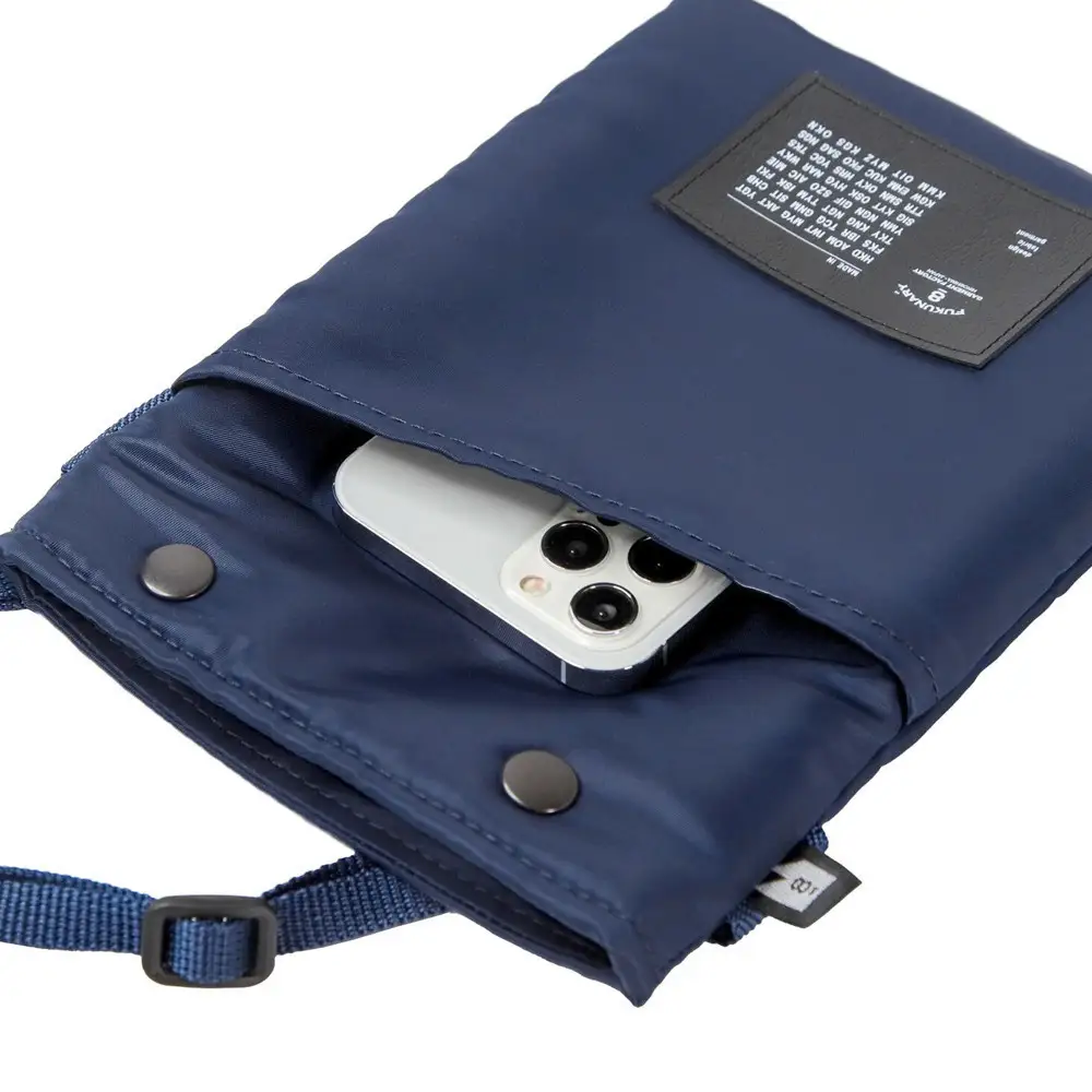 FUKUNARY サコッシュ バッグ バーティカルサコッシュ ネイビー MA-1テイスト ナイロン ツイル スマホケース メンズ レディース ミリタリー調 おしゃれ 日本製 広島市 フクナリー F021