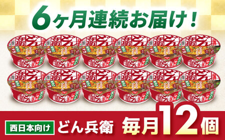 【全6回定期便】どん兵衛 天ぷらそば 12食 BIBI019 どん兵衛