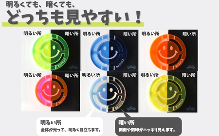 NARUSA ニコちゃんゴルフマーカー ≪オレンジ≫ 蛍光アクリル ゴルフボールマーカー 見つけやすい 見失わないマーカー ゴルフ ゴルフ用品 ゴルフコンペ ゴルフマーカー gmk-004or 愛知県 豊橋市