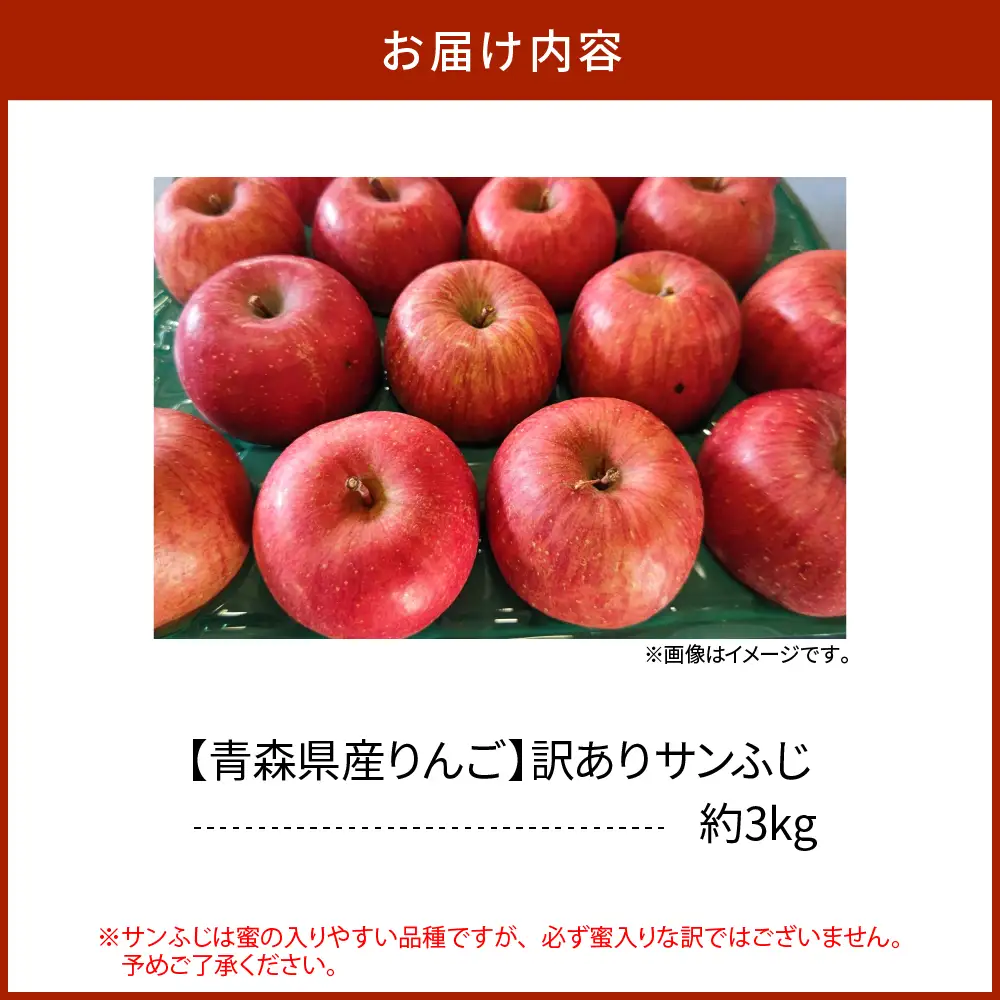 【2026年11月中旬発送】 青森りんご 約3kg サンふじ 《訳あり》 りんご