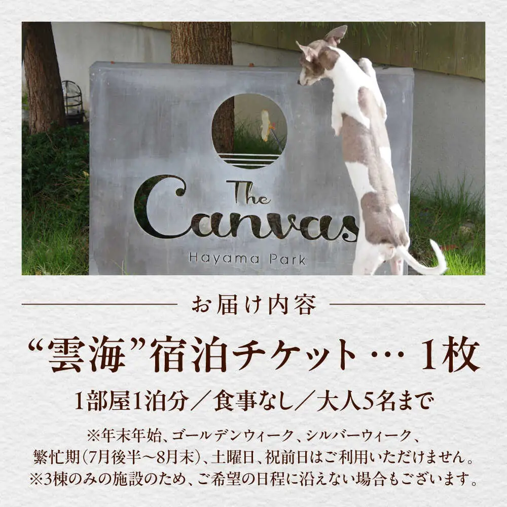The Canvas Hayama Park 雲海 Unkai 宿泊チケット ／ 旅行 チケット 宿泊券 神奈川県 葉山【The Canvas Hayama Park】[ASBP005]