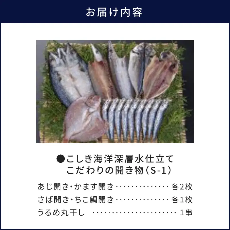 こしき海洋深層水 仕立て こだわりの 開き物 S-1 K065-007_01 魚 冷凍
