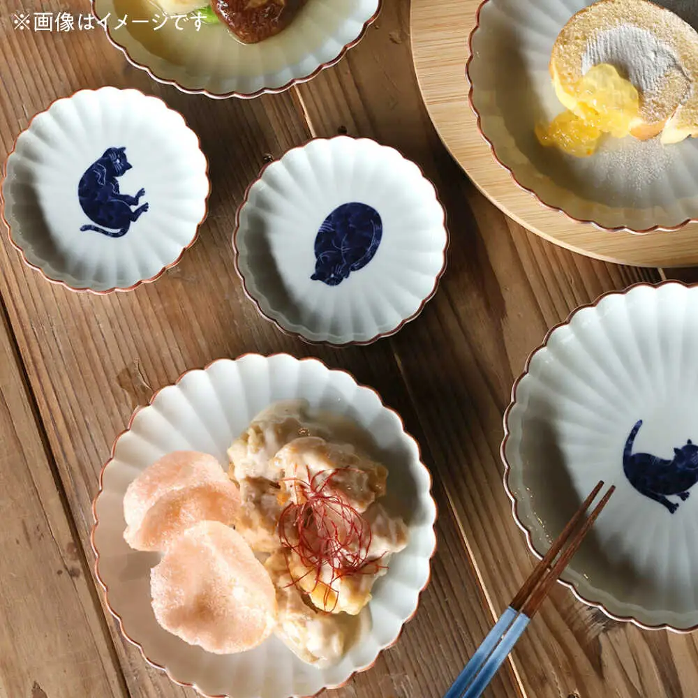 【波佐見焼】呉須猫 小皿 柄違い4点セット 食器【西海陶器】[OA480]