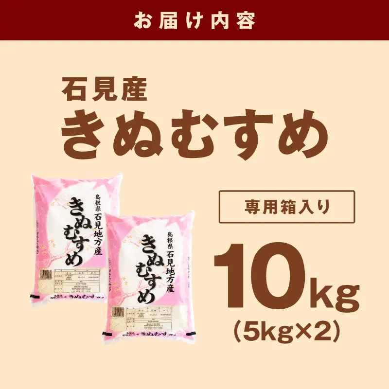 【令和7年産】石見産　きぬむすめ　10kg 米 お米 きぬむすめ 精米 白米 玄米 ごはん お取り寄せ 特産 10キロ 10kg 【058_1847】