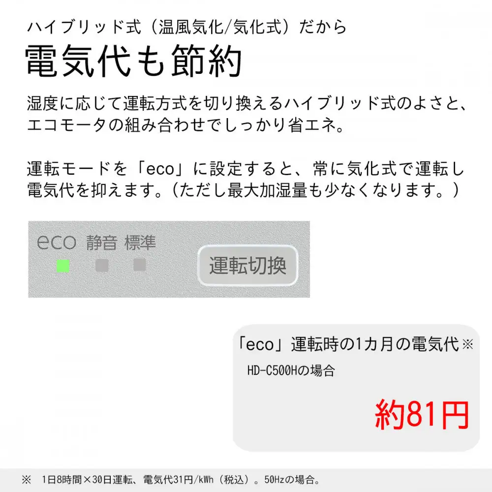 ハイブリッド式加湿器 HD-C500H(H) マットグレー 0H57930