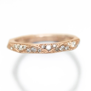 結婚指輪 K18PG ピンクゴールド ダイヤモンド 0.27ct ミラーカット 三角 レディースリング 18金 18k ダイヤリング 【295-k18pg】 ALPAZ163