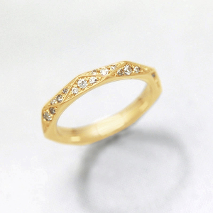 結婚指輪 K18YG イエローゴールド ダイヤモンド 0.27ct ミラーカット 三角 レディースリング 18金 18k ダイヤリング 【295-k18yg】 ALPAZ164