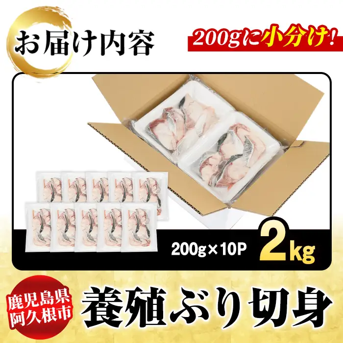 養殖ぶり切身(約2kg) 鹿児島県 阿久根市 ブリ ぶり 鰤 魚貝 魚介 海産物 切身 切り身 煮物 煮つけ 焼き魚 おかず おつまみ 小分け 【さるがく水産】akn028-45